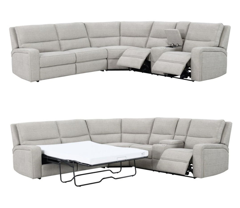 Emerald Home Furnishings Medford 3pc Sectional Sofa Sleeper in Tan