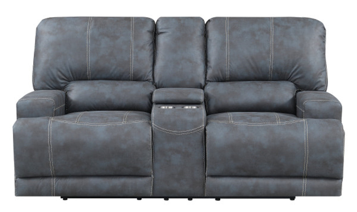 Emerald Home Furnishings Highland Power Console Loveseat in Gray U8058-21-04